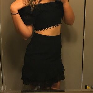 White Fox Black Two Piece Set